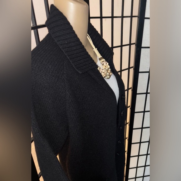 Zara Long Black Button down knit W/pockets cardigan/Coatigan!-LG - Picture 5 of 15
